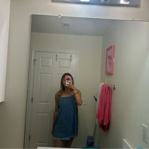 Blue Strapless Dress